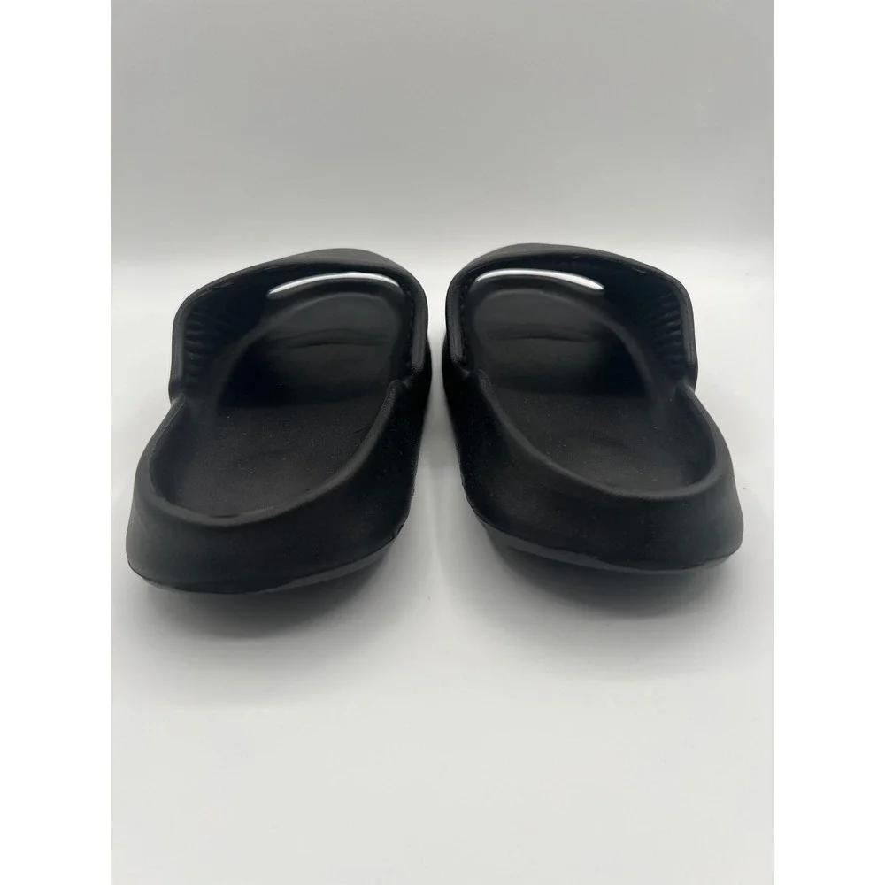 Black Platform Slide Sandals Foam Comfort Open Toe Slip On Shoes Size 7.5 US